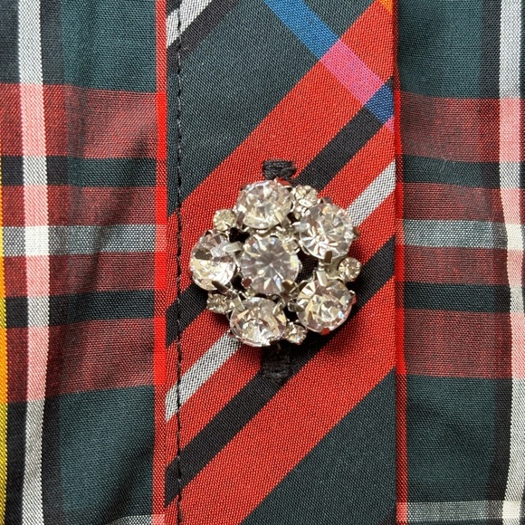 J.Crew - NWT Jewelled Button Popover Tunic in Stewart Tartan in Size 12 - Picture 6 of 13